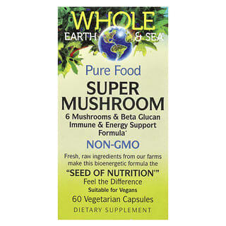 Natural Factors, Whole Earth & Sea, Super champignon, 60 capsules végétariennes