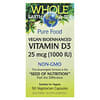 Whole Earth & Sea, Vitamina D3 vegana bioenhanced, 25 mcg (1000 UI), 90 cápsulas vegetales