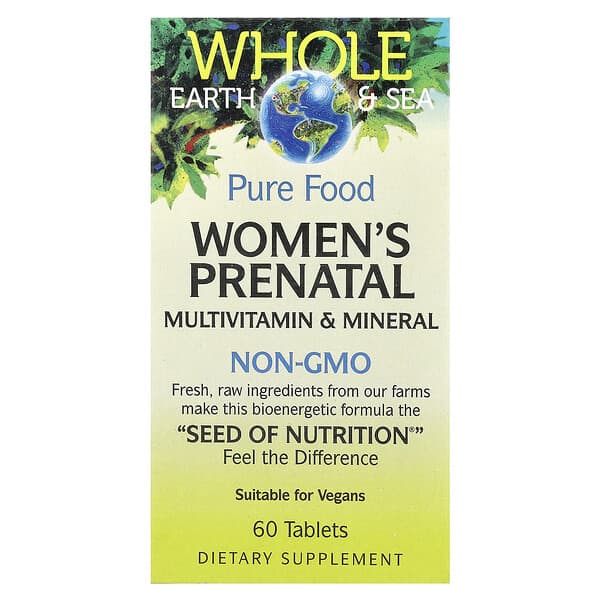 Natural Factors Whole Earth & Sea®, Women's Prenatal Multivitamin & Mineral, 60 Tablets