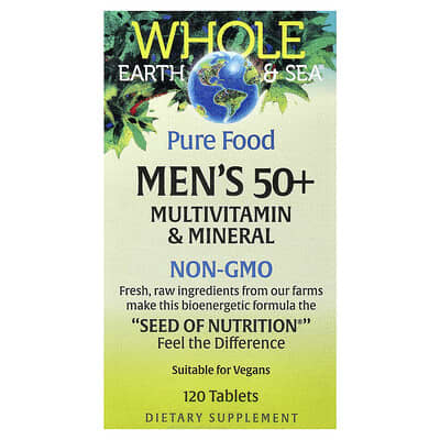 Natural Factors, Whole Earth & Sea®, Men's 50+ Multivitamin & Mineral, 120 Tablets