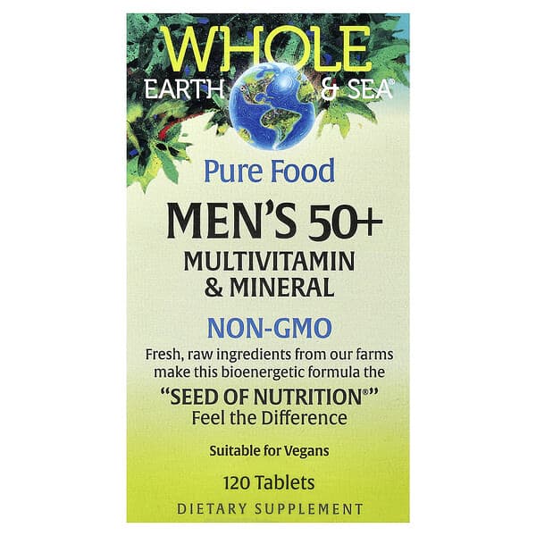Natural Factors, Whole Earth & Sea®, Men's 50+ Multivitamin & Mineral, 120 Tablets — product photo 1