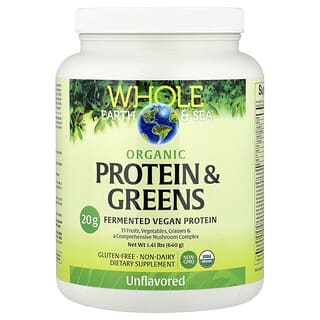 Natural Factors, Whole Earth & Sea®, Organic Protein & Greens, Unflavored, 1.41 lbs (640 g)