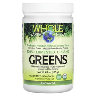 Natural Factors, Whole Earth & Sea, Greens, Unflavored, 6.9 oz (195 g)