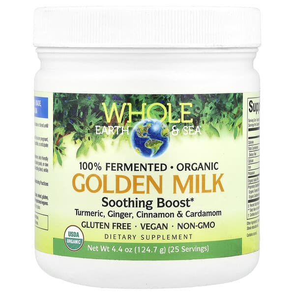 Natural Factors Whole Earth & Sea®, Golden Milk Soothing Boost, 4.4 oz (124.7 g)