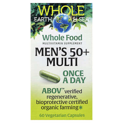 Natural Factors, Whole Earth & Sea®, Multivitamin for Men 50+, 60 Vegetarian Capsules