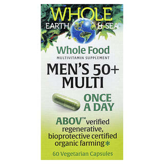 Natural Factors, Whole Earth & Sea®, Suplemento multivitamínico para hombres de 50 años en adelante, 60 cápsulas vegetales