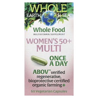 Natural Factors, Whole Earth & Sea®, Suplemento multivitamínico para mujeres mayores de 50 años, 60 cápsulas vegetales