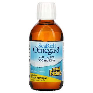 Natural Factors, AbundanteOceáno Omega-3, merengue de limón, 200 ml (6.76 oz)
