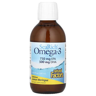 Natural Factors, Riqueza Marinha, Ômega-3, Merengue de Limão, 6,76 oz fl (200 ml)