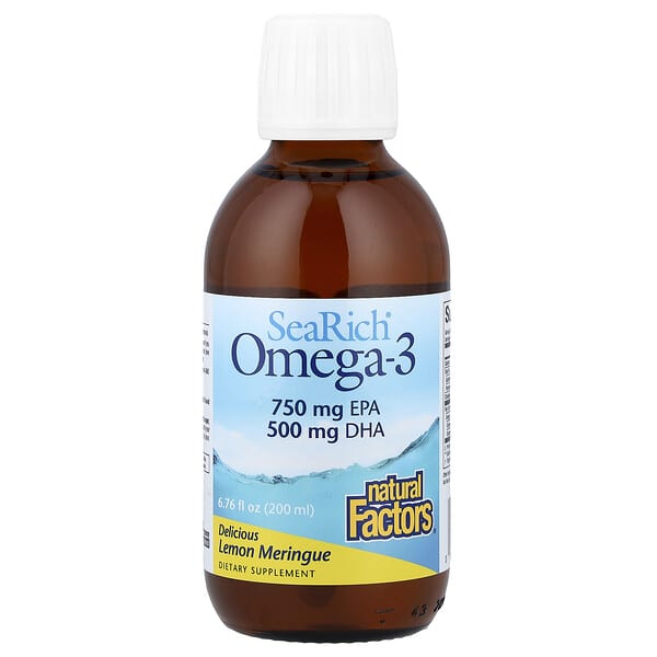 Natural Factors, SeaRich® Omega-3, Delicious Lemon Meringue, 6.76 fl oz (200 ml) — product photo 1