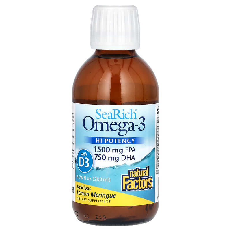 Sea Rich Omega 3 1500 mg EPA 750 mg DHA with Vitamin D3 Lemon Meringue 6.76 fl oz 200 ml