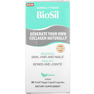 Biosil, Skin, Hair And Nails, 30 Small Vegan Liquid Capsules