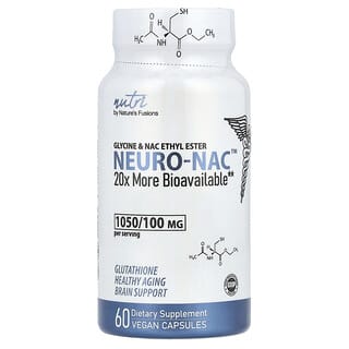 Nature's Fusions, Nutri, NEURO-NAC™, Glicina e Éster Etílico da NAC, 60 Cápsulas Veganas