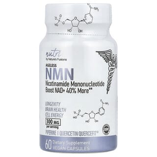 Nature's Fusions, NMN antienvejecimiento, 300 mg, 60 cápsulas veganas (150 mg por cápsula)