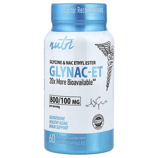 Nutri, Glynac-ET, Glycine & NAC Ethyl Ester, 60 Vegan Capsules