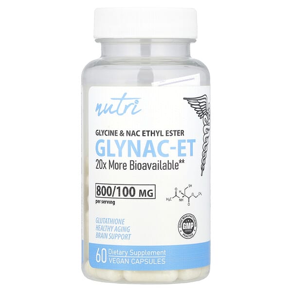 Nutri, ，Glynac-ET，甘氨酸和 NAC 乙酯，60 粒全素膠囊