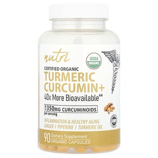 Nutri, Organic Turmeric Curcumin+, 90 Organic Capsules