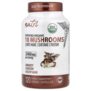 Nutri, Organic 10 Mushrooms, 120 Organic Capsules
