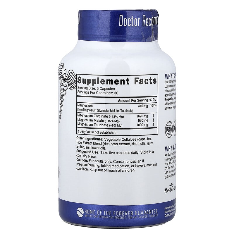 Triple Magnesium, hohe Absorption, 150 vegane Kapseln