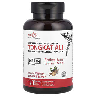 Nature's Fusions, Nutri, Tongkat ali, Complejo para el rendimiento masculino, 2640 mg, 120 cápsulas veganas (660 mg por cápsula)