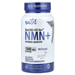 Nutri, NMN+, максимальная сила действия, 60 веганских капсул