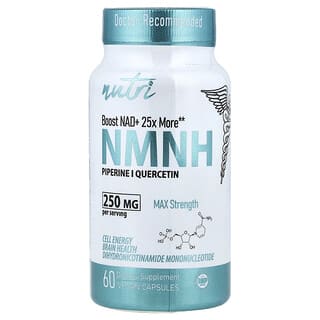 Nutri, NMNH, Max Strength, 250 mg, 60 Vegan Capsule (125 mg per Capsule)