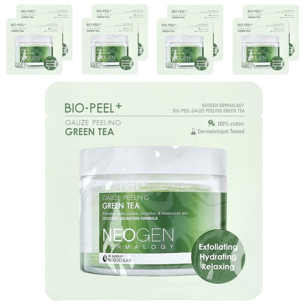 Neogen, Bio-Peel 去角質綠茶霜，8 片，每片 0.32 液量盎司（9.5 毫升）