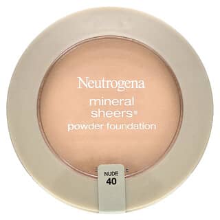 Neutrogena, Mineral Sheers（ミネラルシアーズ）、パウダーファンデーション、ヌード40、9.6g（0.34オンス）