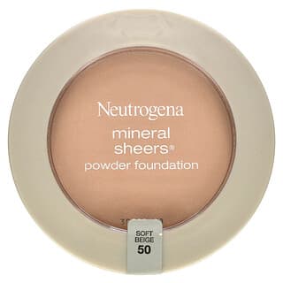 Neutrogena, Mineral Sheers, Base en polvo, Soft Beige 50`` 9,6 g (0,34 oz)