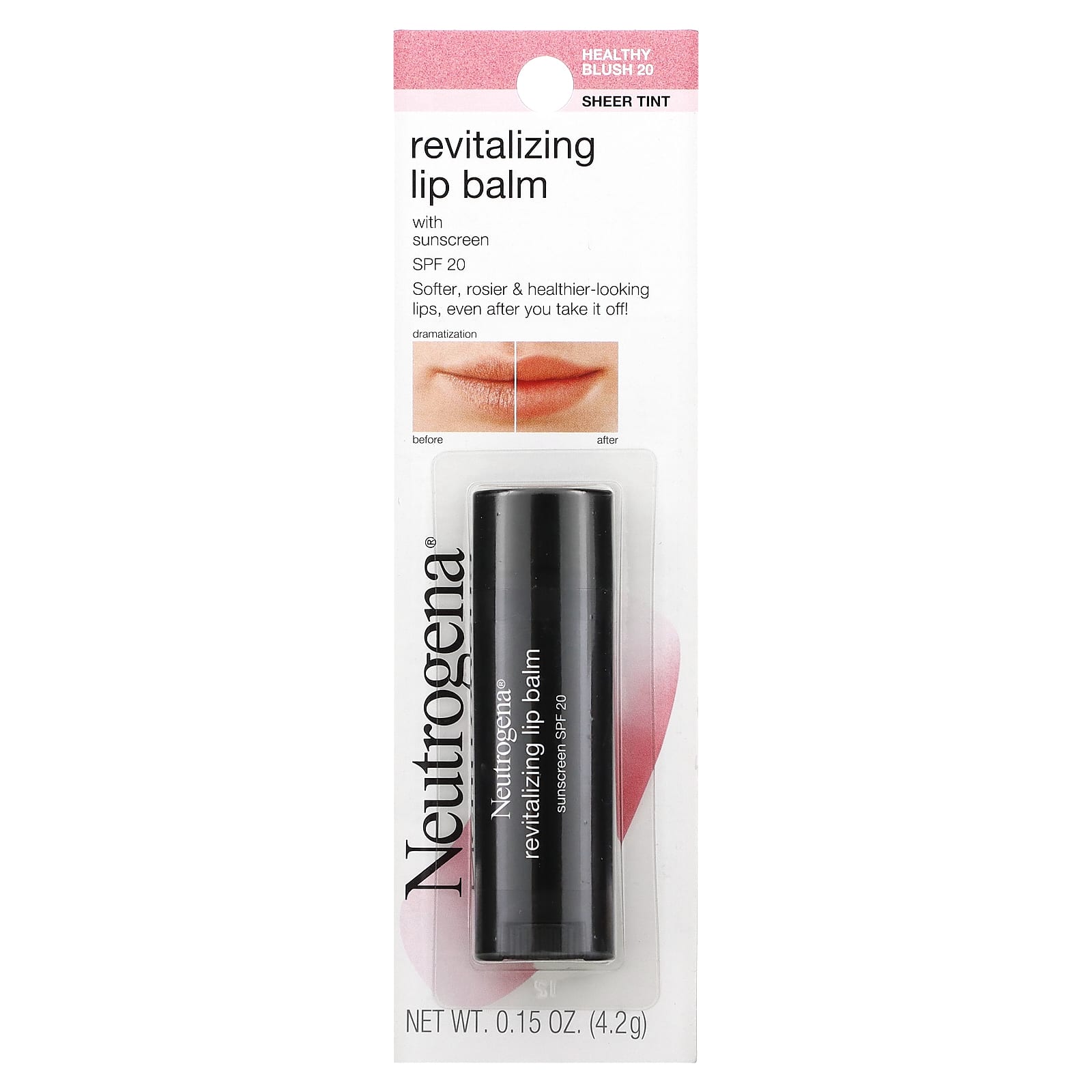 Neutrogena Revitalizing Lip Balm Spf 20 Healthy Blush 20 015 Oz 42 G 4561