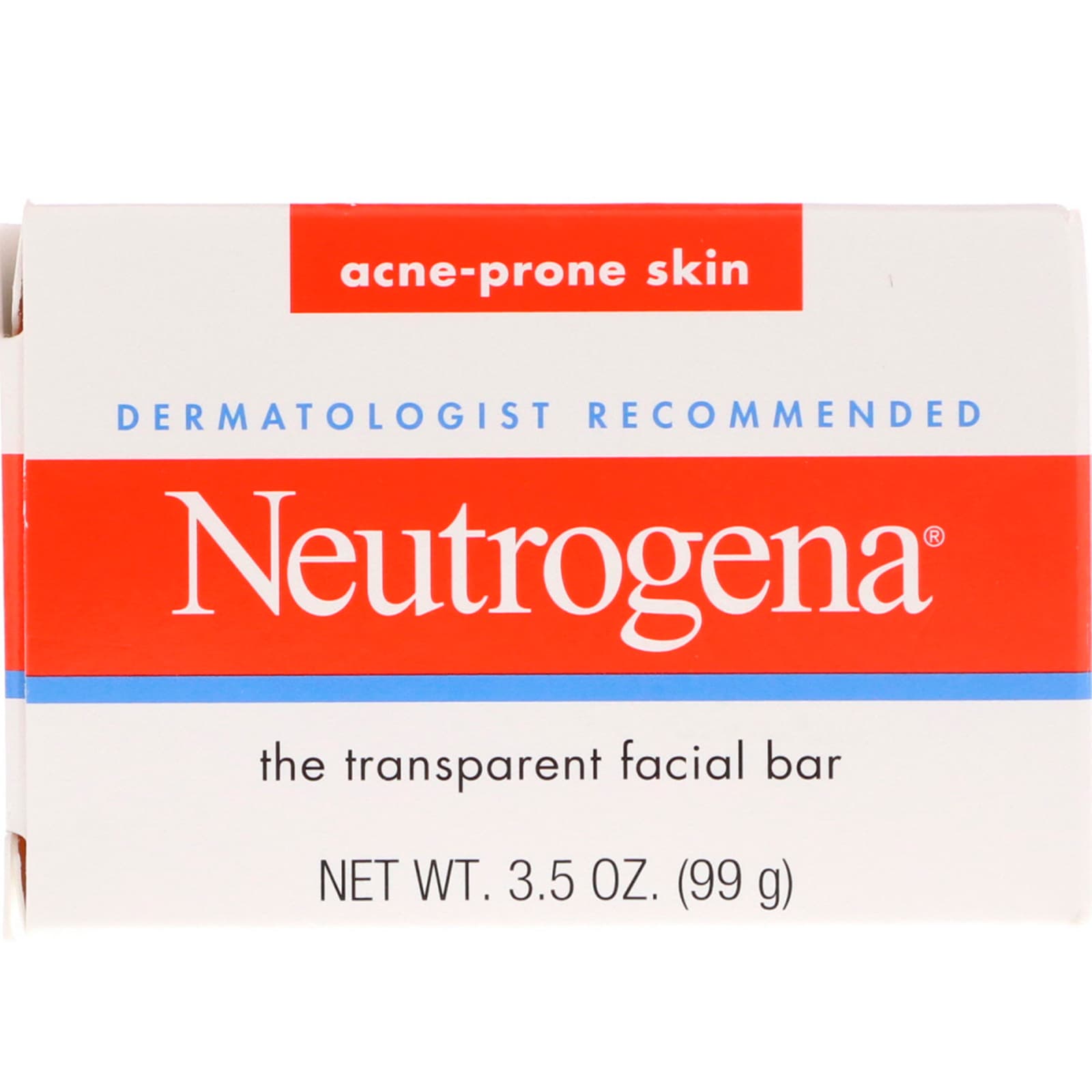 Заказать Neutrogena, Прозрачное кусковое мыло для лица, для кожи, склонной к акне, 99 г