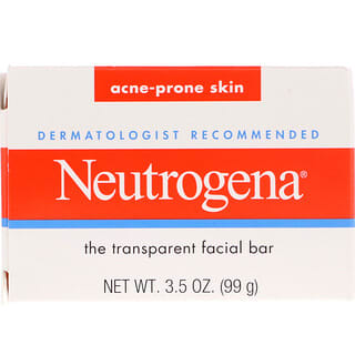 Neutrogena, O Sabonete Facial Transparente, Pele Suscetível à Acne, 3,5 oz (99 g)