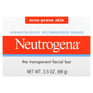 Neutrogena, Прозрачное кусковое мыло для лица, для кожи, склонной к акне, 99 г (3,5 унции)