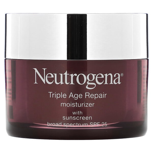 Neutrogena‏, הגנה משולשת לתופעות שנובעות מגיל, קרם לחות עם קרם הגנה, הגנה רחבה בדירוג SPF 25, 48 גרם