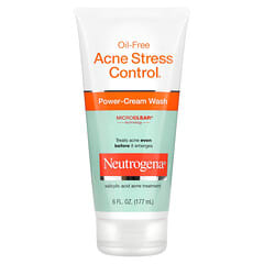 Neutrogena, オイルフリーAcne Stress Control（にきびストレスコントロール）、パワークリームウォッシュ、177ml（6液量オンス） (販売終了商品) 
