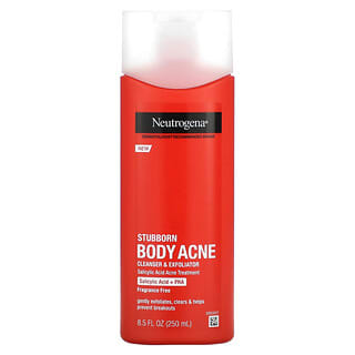 Neutrogena, Stubborn Body Acne Cleanser & Exfoliator, Fragrance Free, 8.5 fl oz (250 ml)