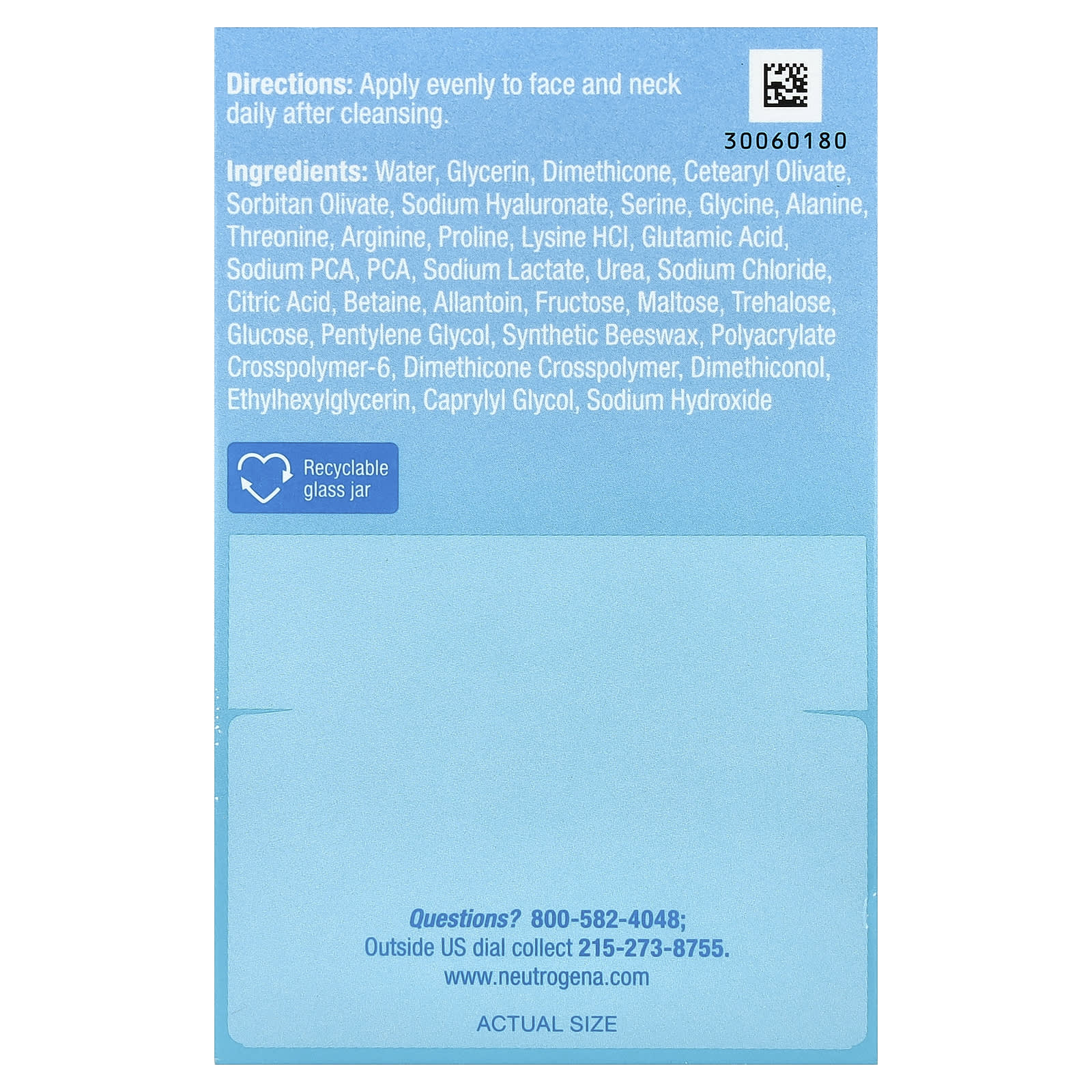 Neutrogena Hydro Boost Hyaluronic Acid Gel-Cream, For normal to dry skin, Fragrance-free, 50 ml