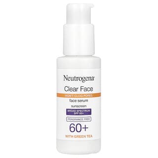 Neutrogena, Clear Face, Face Serum Sunscreen with Green Tea, SPF 60+, Fragrance Free, 1.7 fl oz (50 ml)