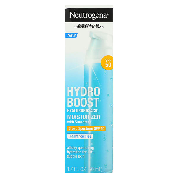 Neutrogena, Hydro Boost, увлажняющий крем с гиалуроновой кислотой, SPF 50, без отдушек, 50 мл (1,7 жидк. Унции)