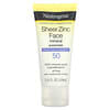 Écran solaire minéral pour le visage au zinc transparent, FPS 50, 59 ml