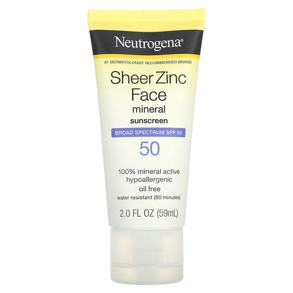 Neutrogena‏, Sheer Zinc Face Mineral Sunscreen, SPF 50 , 2 fl oz (59 ml)
