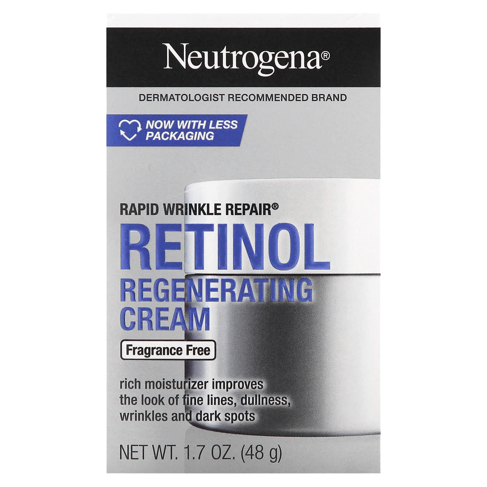 Neutrogena, Rapid Wrinkle Repair, Retinol Regenerating Cream, Fragrance ...