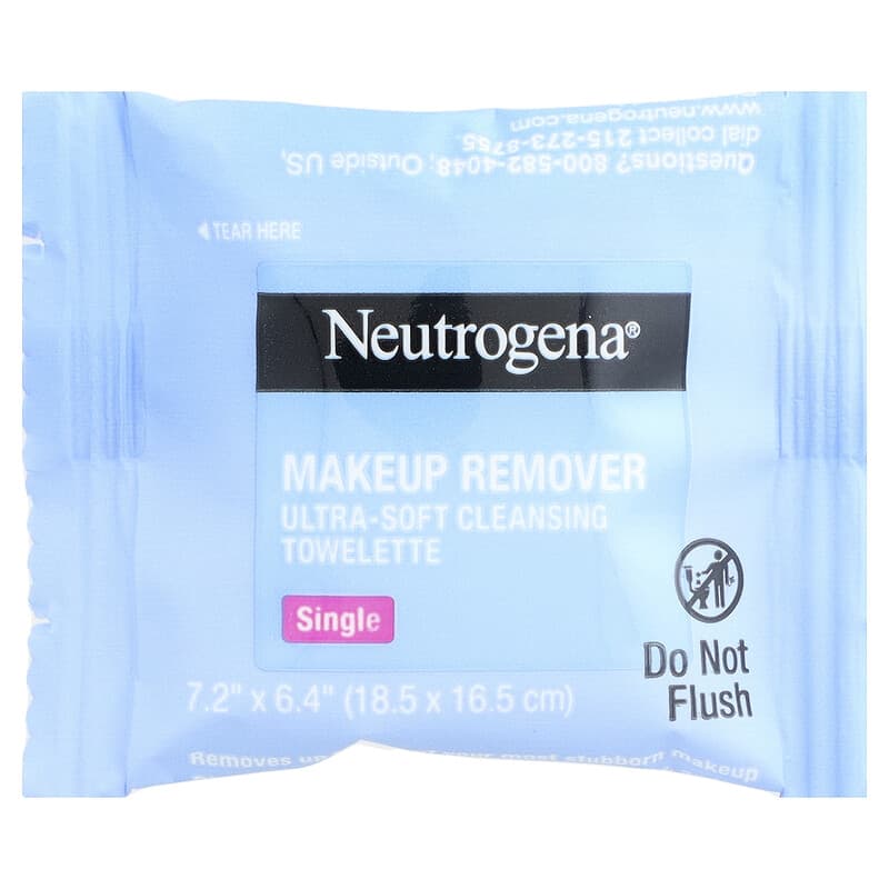 Makeup Remover, Ultra-Soft Cleansing Towelettes, Singles, 20 Plant-Based Compostable Towelettes