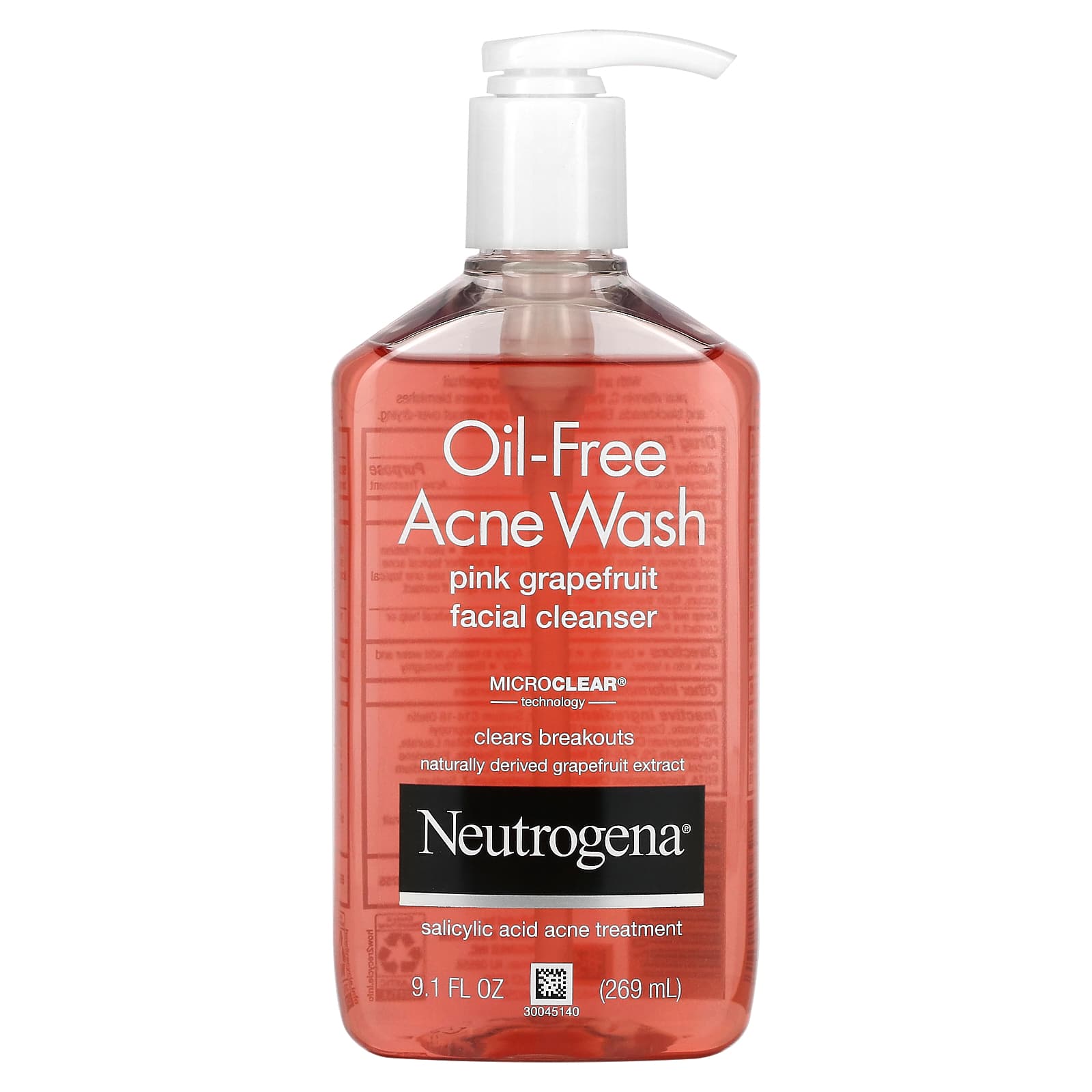 Agente de limpieza para el acné sin aceite, Limpiador facial con pomelo  rosa, 269 ml (9