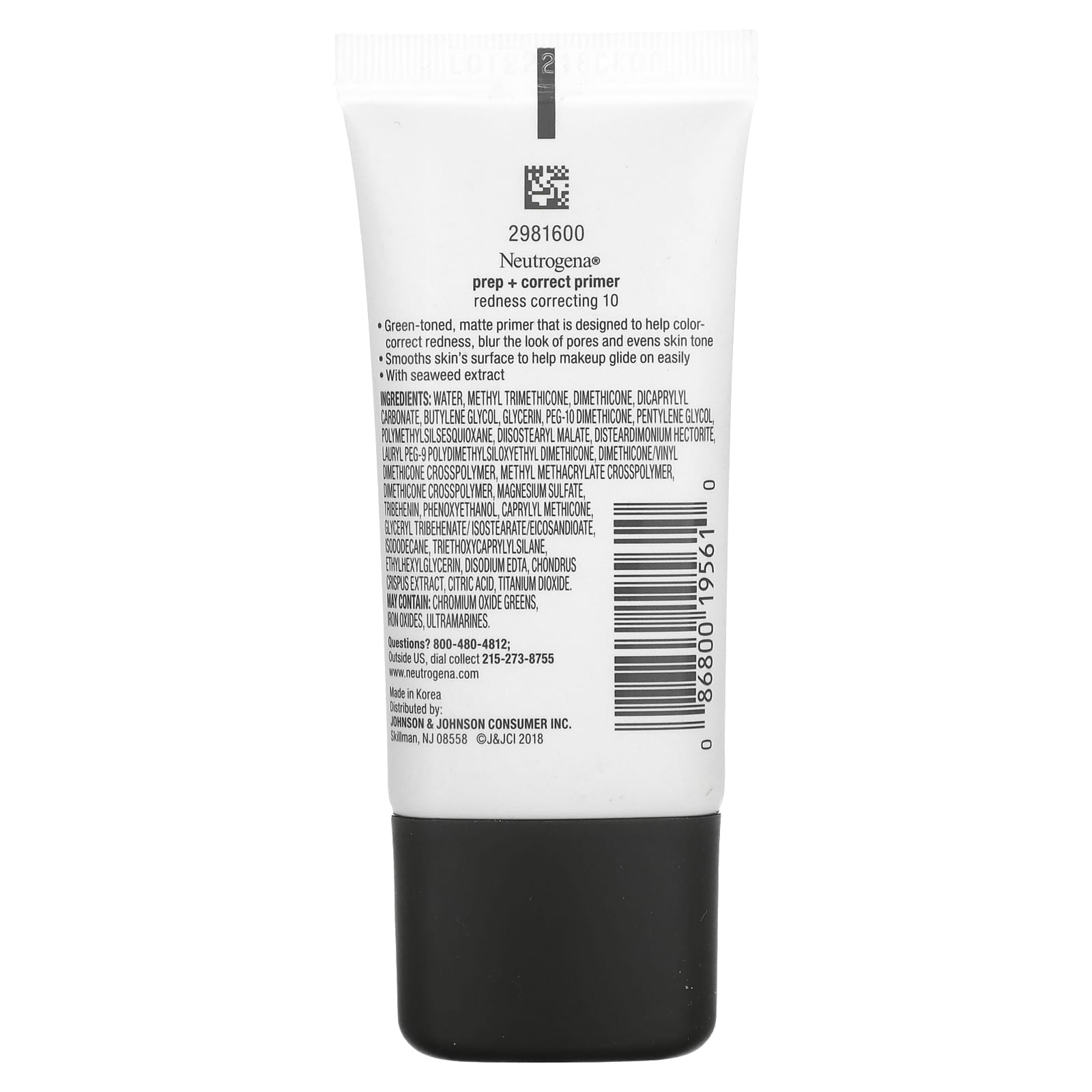 Neutrogena Prep Correct Primer Redness Correcting 1 Oz 30 G