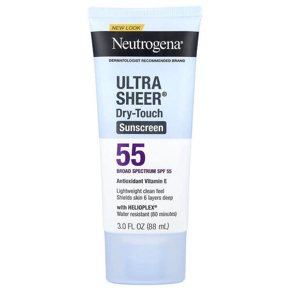 Neutrogena, Ultra Sheer® 乾爽抗曬霜，SPF 55，3 液量盎司（88 毫升）