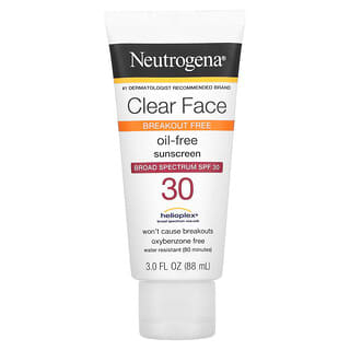 Neutrogena, Clear Face, ölfreier Sonnenschutz, Breitband LSF 30, ohne Duftstoffe, 88 ml (3 fl. oz.)