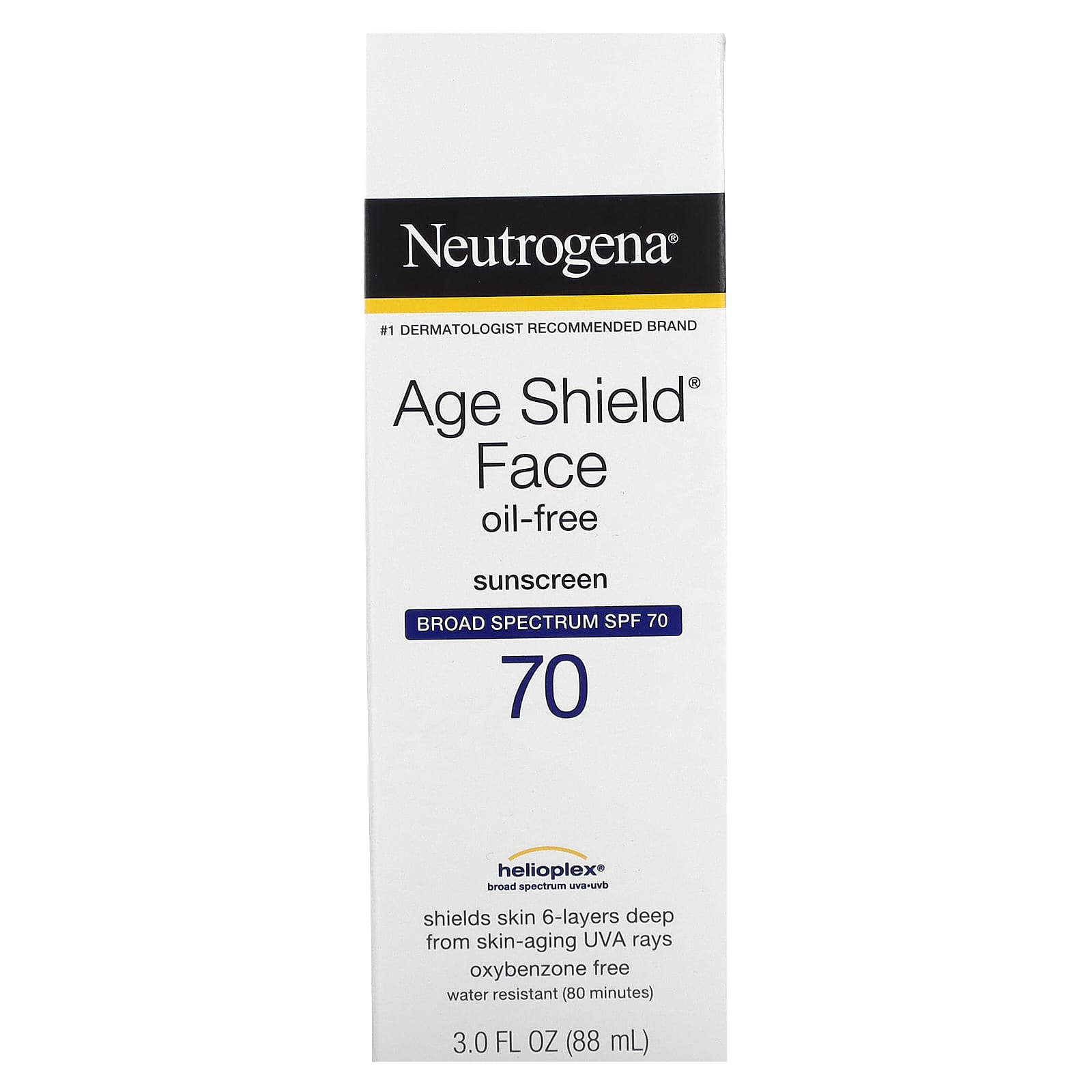 Neutrogena, Age Shield Face Sunscreen, SPF 70 , 3 fl oz (88 ml) Image 3