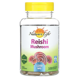 Nature's Life, Champignon reishi, 1200 mg, 100 capsules végétariennes (600 mg par capsule)