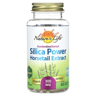 Nature's Life, Silica-Power, стандартизированный экстракт, 300 мг, 60 вегетарианских капсул